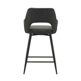 Barstool Skye Dimehouse Black LxWxH 81x63x54 Fabric White photo diagonal rear view