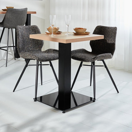 Robin Rustique Oak table top Dimehouse Brown LxWxH 65x65x7 Melamine Atmospheric photo diagonal front view