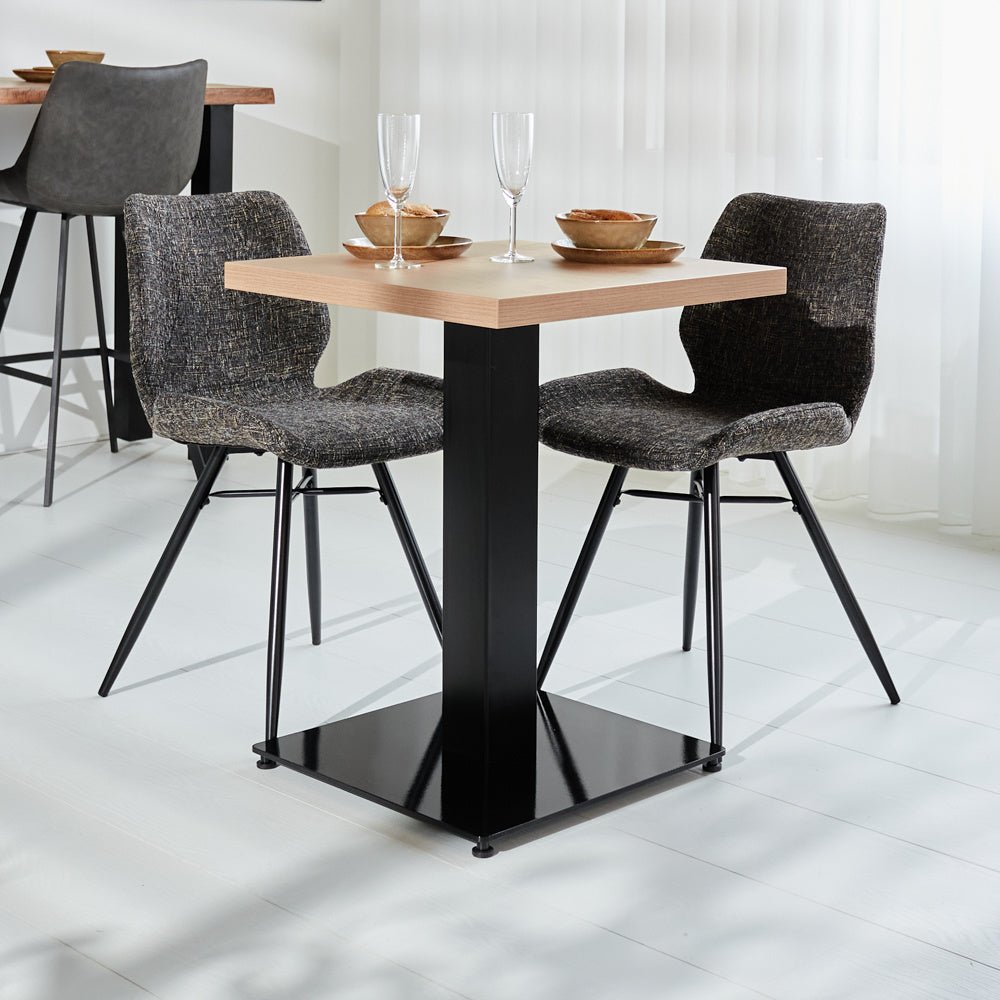 Robin Rustique Oak table top Dimehouse Brown LxWxH 83x83x8 Melamine Atmospheric photo diagonal front view