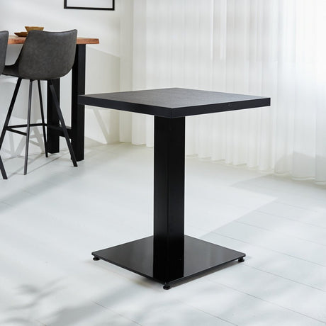 Robin Black table top Dimehouse Black LxWxH 63x63x7 Melamine Atmospheric photo diagonal front view