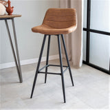 Barstool Kenton Dimehouse Cognac LxWxH 84x54x49 Microfiber Atmospheric photo diagonal front view