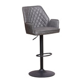 Bar stool Novan microfibre Dimehouse Anthracite LxWxH 73x57x44 Fabric White photo diagonal front view