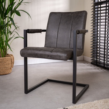 Dining room chair Jackson Dimehouse Anthracite LxWxH 71x58x54 Fabric Atmospheric photo diagonal front view
