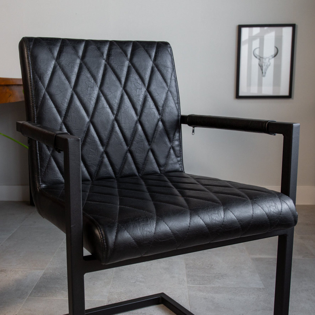 Dining room chair Ruben Dimehouse Black LxWxH 71x59x58 Faux leather Atmospheric photo detail