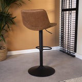 Barstool Keston Dimehouse Cognac LxWxH 82x52x39 Microfiber Atmospheric photo diagonal rear view
