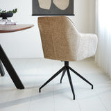Dining room chair Camiel Dimehouse Beige LxWxH 62x61x54 Fabric Atmospheric photo diagonal rear view