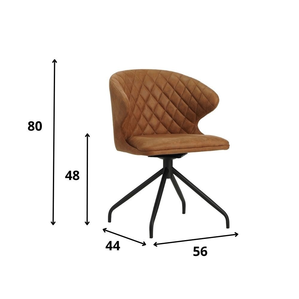 Dining room chair Eloi Dimehouse Cognac LxWxH 58x58x54 Fabric White photo size indication