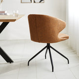 Dining room chair Eloi Dimehouse Cognac LxWxH 58x58x54 Fabric Atmospheric photo diagonal rear view