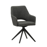 Dining room chair Sid Dimehouse Anthracite LxWxH 59x56x53 Fabric White photo diagonal front view
