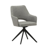 Dining room chair Sid Dimehouse Gray LxWxH 59x56x53 Fabric White photo diagonal front view