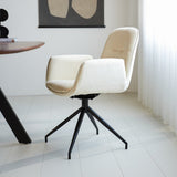 Nela dining room chair Dimehouse White LxWxH 64x64x52 Fabric Atmospheric photo side view