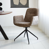 Nela dining room chair Dimehouse Taupe LxWxH 64x64x52 Fabric Atmospheric photo diagonal front view