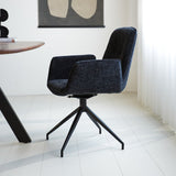 Nela dining room chair Dimehouse Black LxWxH 64x64x52 Fabric Atmospheric photo side view