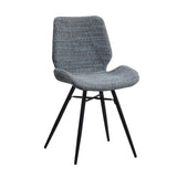 Dining room chair Beau chenille Dimehouse Blue LxWxH 72x68x50 Fabric White photo diagonal front view