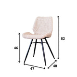Dining room chair Beau chenille Dimehouse White LxWxH 72x68x50 Fabric White photo size indication