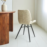 Dining room chair Beau chenille Dimehouse White LxWxH 72x68x50 Fabric Atmospheric photo diagonal rear view
