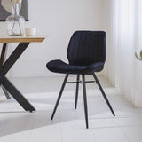 Dining room chair Beau velvet Dimehouse Black LxWxH 71x67x49 Fabric Atmospheric photo diagonal front view