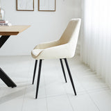 Dining room chair Elle Dimehouse White LxWxH 64x61x56 Fabric Atmospheric photo side view