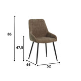 Dining room chair Elle Dimehouse Taupe LxWxH 64x61x56 Fabric White photo size indication