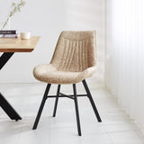 Dining room chair Jada Chenille Dimehouse White LxWxH 79x57x53 Fabric Atmospheric photo diagonal front view
