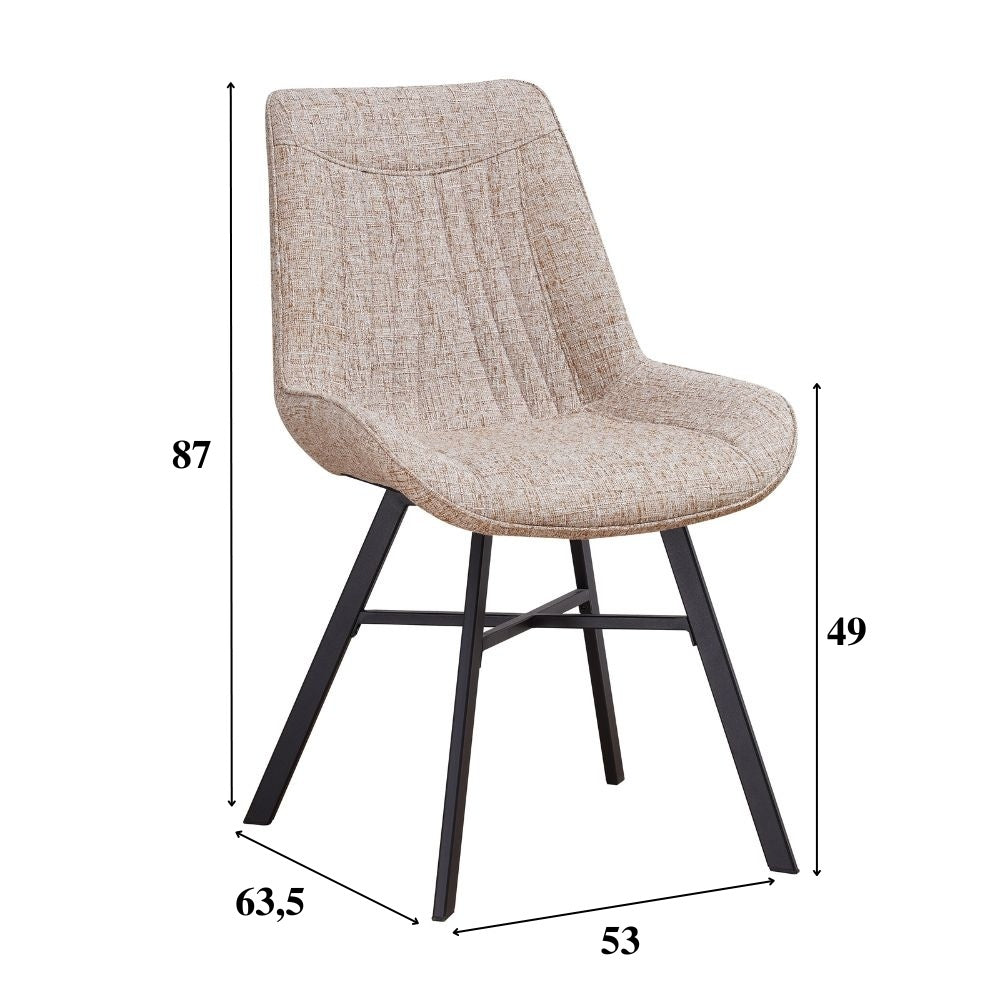 Dining room chair Jada Chenille Dimehouse White LxWxH 79x57x53 Fabric White photo size indication