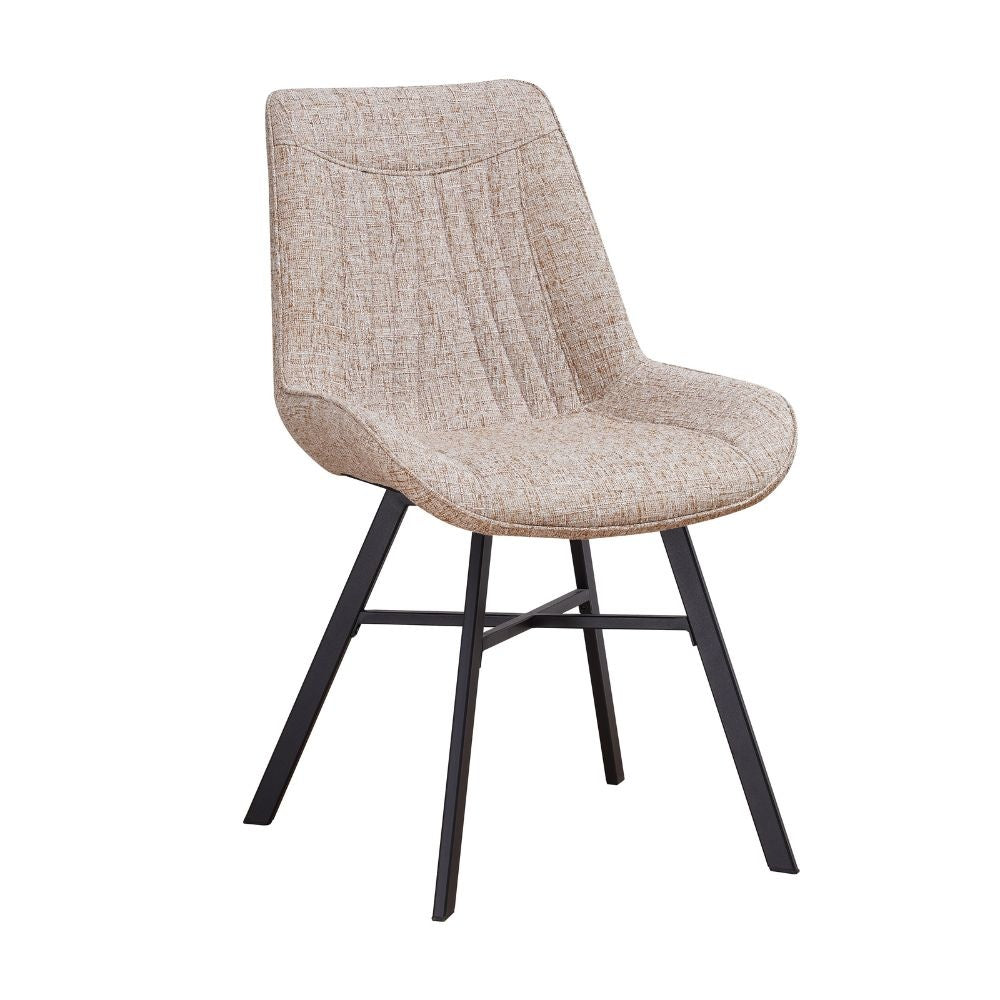 Dining room chair Jada Chenille Dimehouse White LxWxH 79x57x53 Fabric White photo diagonal front view