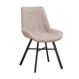 Dining room chair Jada Chenille Dimehouse White LxWxH 79x57x53 Fabric White photo diagonal front view