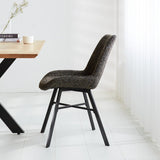 Dining room chair Jada Chenille Dimehouse Black LxWxH 79x57x53 Fabric Atmospheric photo side view