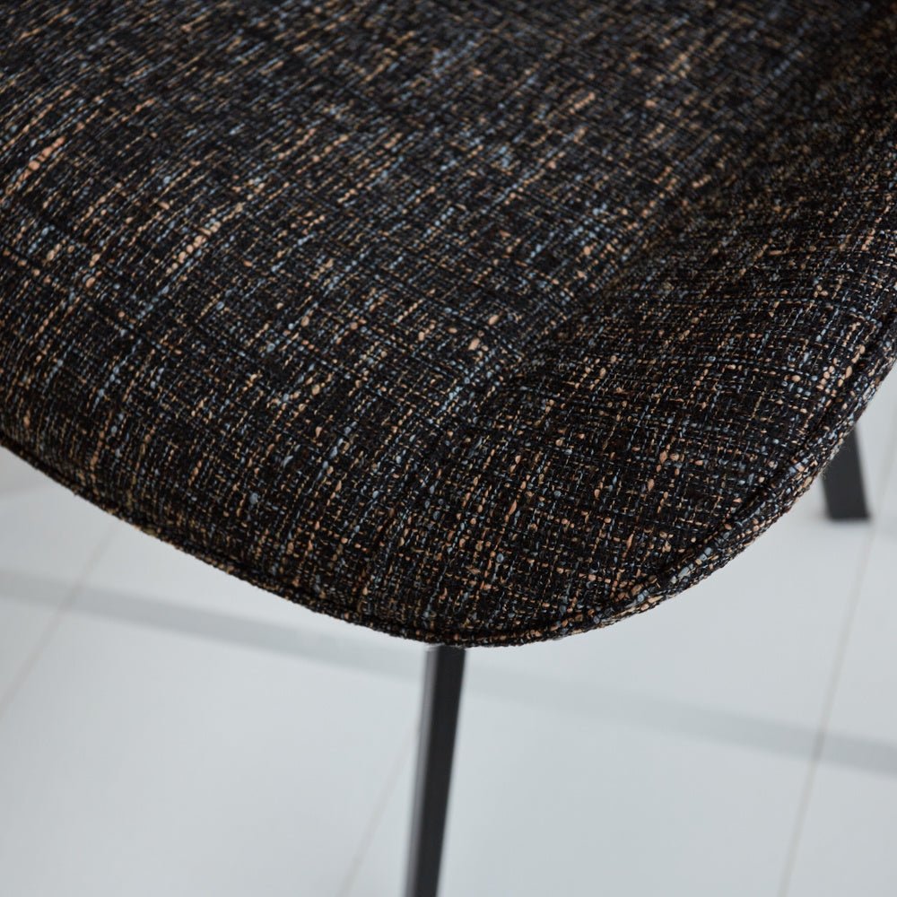 Dining room chair Jada Chenille Dimehouse Black LxWxH 79x57x53 Fabric Atmospheric photo detail