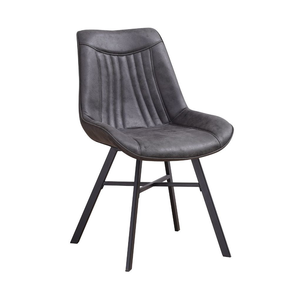 Dining room chair Jada Ecoleather Dimehouse Anthracite LxWxH 79x57x53 Eco leather White photo diagonal front view