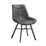 Dining room chair Jada Ecoleather Dimehouse Anthracite LxWxH 79x57x53 Eco leather White photo diagonal front view