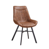 Dining room chair Jada Ecoleather Dimehouse Cognac LxWxH 79x57x53 Eco leather White photo diagonal front view