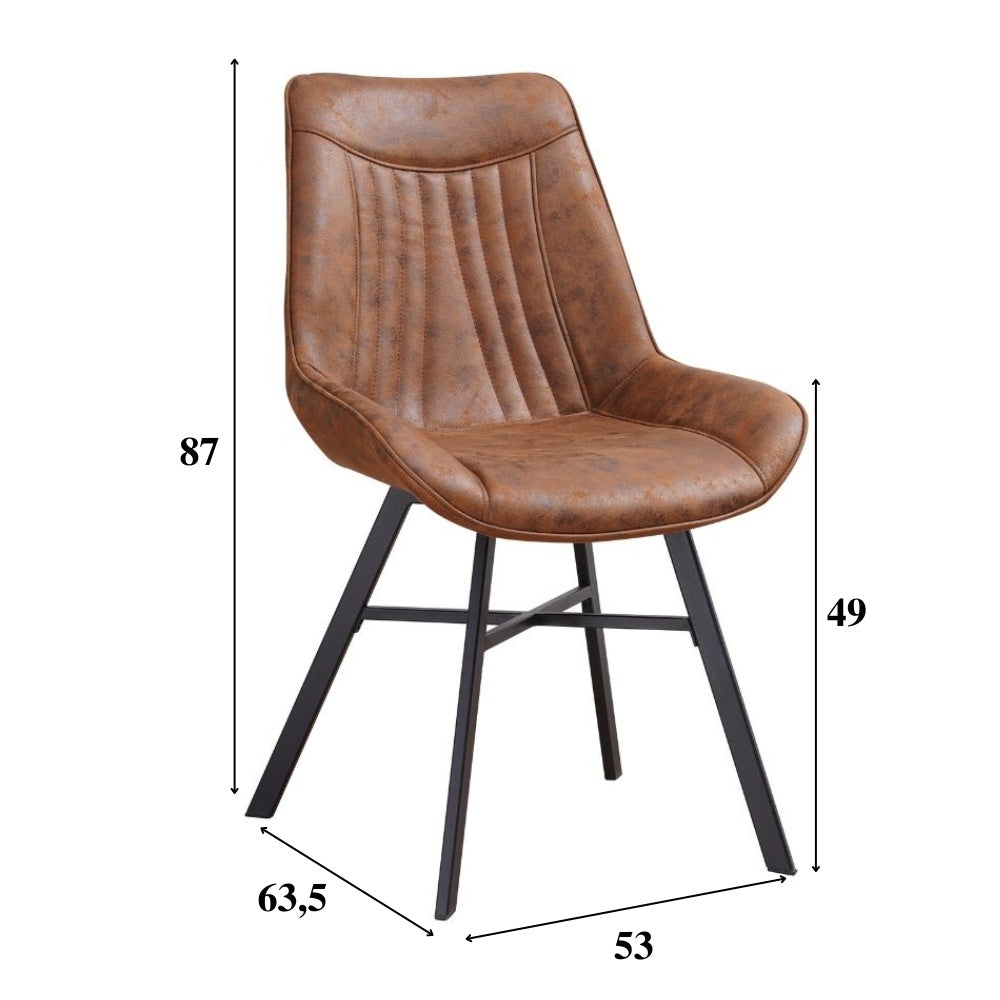 Dining room chair Jada Ecoleather Dimehouse Cognac LxWxH 79x57x53 Ecoleather White photo size indication