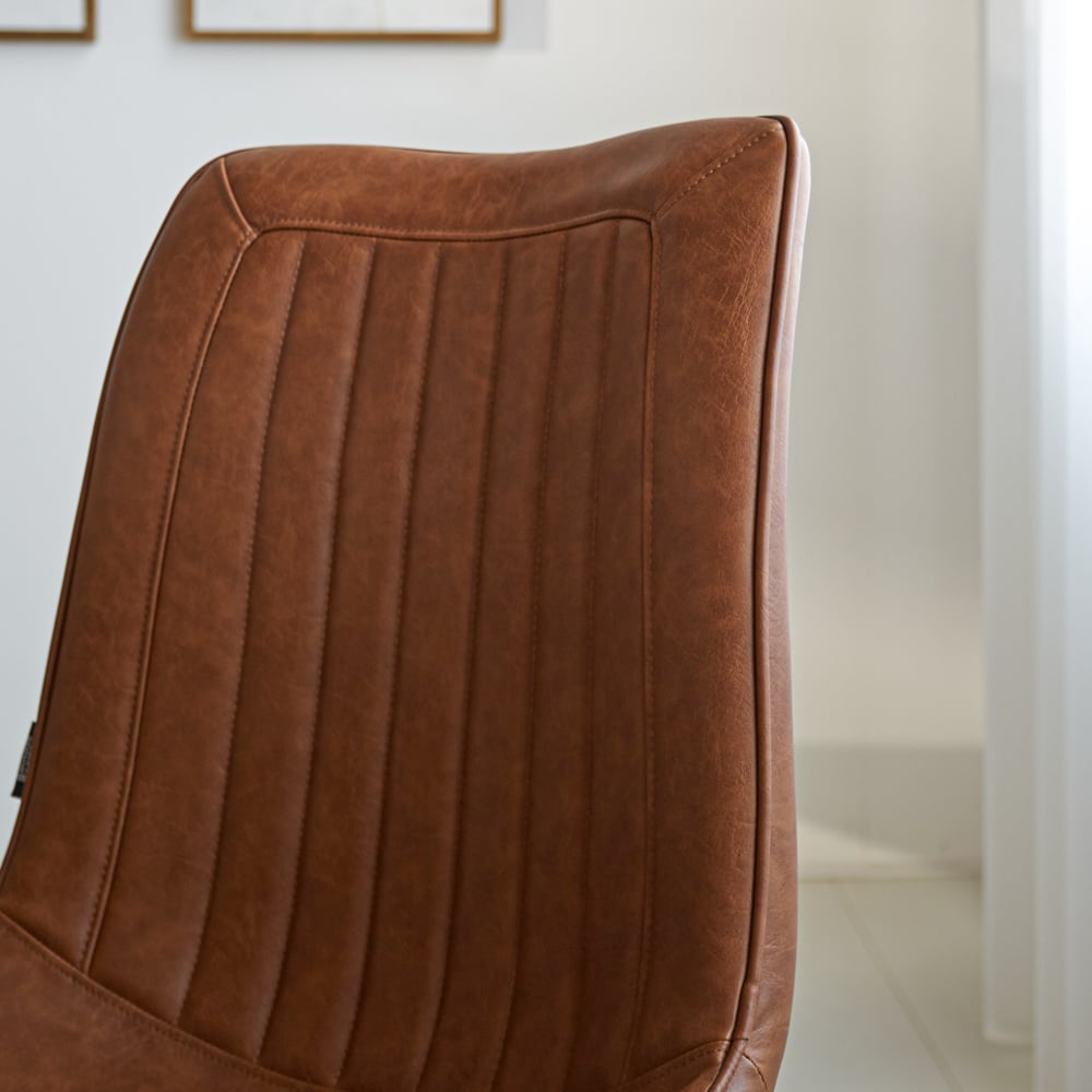 Dining room chair Jimmy Faux leather Dimehouse Cognac LxWxH 75x57x51 Faux leather Atmosphere photo different