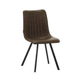 Dining room chair Jimmy Faux leather Dimehouse Taupe LxWxH 75x57x51 Faux leather White photo diagonal front view