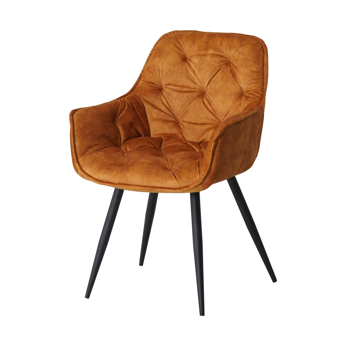 Dining room chair Audrey Dimehouse Yellow LxWxH 71x68x49 Fabric White photo diagonal front view