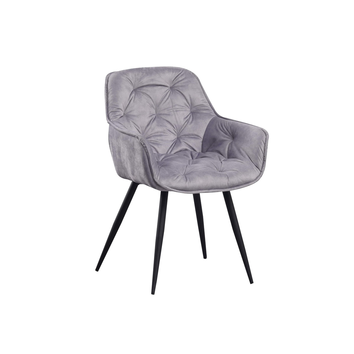 Dining room chair Audrey Dimehouse Gray LxWxH 71x68x49 Fabric White photo diagonal front view