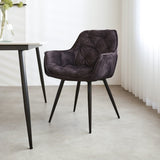 Dining room chair Audrey Dimehouse Anthracite LxWxH 71x68x49 Fabric Atmospheric photo diagonal front view