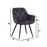 Dining room chair Audrey Dimehouse Anthracite LxWxH 71x68x49 Fabric White photo size indication