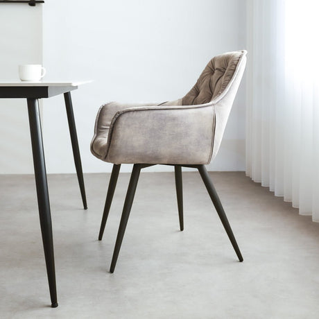 Dining room chair Audrey Dimehouse Gray LxWxH 71x68x49 Fabric Atmospheric photo side view