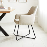 Dining room chair Suzy Dimehouse White LxWxH 64x61x53 Fabric Atmospheric photo side view