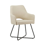 Dining room chair Suzy Dimehouse White LxWxH 64x61x53 Fabric White photo diagonal front view