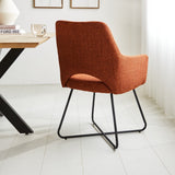 Dining room chair Suzy Dimehouse Orange LxWxH 64x61x53 Fabric Atmospheric photo diagonal rear view