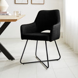 Dining room chair Suzy Dimehouse Black LxWxH 64x61x53 Fabric Atmospheric photo diagonal front view