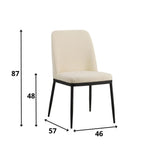 Dining room chair Noli Chenille Dimehouse White LxWxH 73x65x53 Fabric White photo size indication