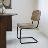 Dining room chair Remo ribbed fabric Dimehouse Gray LxWxH 56x55x52 Rib fabric Atmospheric photo side view
