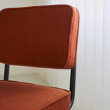 Dining room chair Remo ribbed fabric Dimehouse Rust LxWxH 56x55x52 Rib fabric Atmospheric photo detail