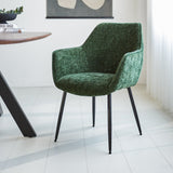 Dining room chair Sev Dimehouse Green LxWxH 68x62x61 Fabric Atmospheric photo diagonal front view