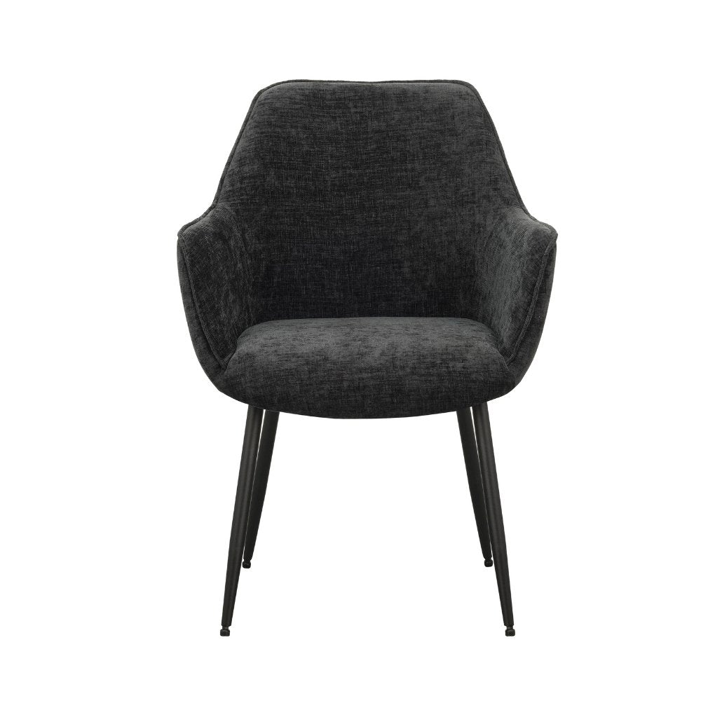 Dining room chair Sev Dimehouse Black LxWxH 68x62x61 Fabric White photo front view