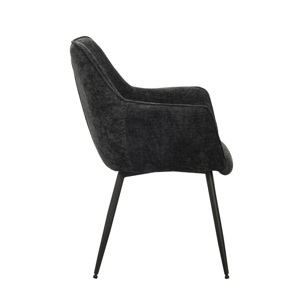 Dining room chair Sev Dimehouse Black LxWxH 68x62x61 Fabric White photo side view